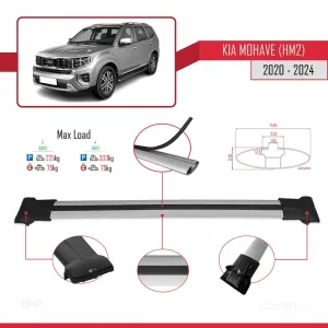 Kia Mohave (HM2) 2020 ve Sonrası ile Uyumlu FLY Model Ara Atkı Tavan Barı GRİ 3 ADET BAR - Görsel 4