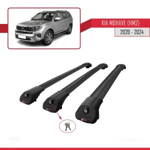Kia Mohave (HM2) 2020 ve Sonrası ile uyumlu ACE-1 Ara Atkı Tavan Barı SİYAH 3 ADET BAR thumb 4