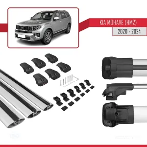 Kia Mohave (HM2) 2020 ve Sonrası ile uyumlu ACE-1 Ara Atkı Tavan Barı GRİ 3 ADET BAR thumb 5