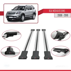 Kia Mohave (HM) 2008-2019 Arası ile Uyumlu FLY Model Ara Atkı Tavan Barı GRİ 3 ADET BAR - Görsel 5