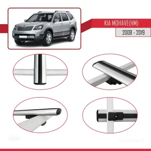 Kia Mohave (HM) 2008-2019 Arası ile uyumlu Basic Model Ara Atkı Tavan Barı GRİ 3 ADET - Görsel 4