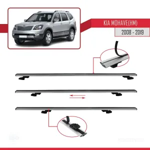 Kia Mohave (HM) 2008-2019 Arası ile uyumlu Basic Model Ara Atkı Tavan Barı GRİ 3 ADET - Görsel 5
