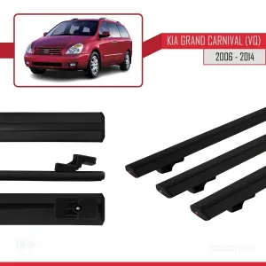 Kia Grand Carnival (VQ) 2006-2014 Arası ile uyumlu Basic Model Ara Atkı Tavan Barı SİYAH 3 ADET thumb 3