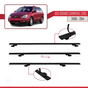 Kia Grand Carnival (VQ) 2006-2014 Arası ile uyumlu Basic Model Ara Atkı Tavan Barı SİYAH 3 ADET thumb 5