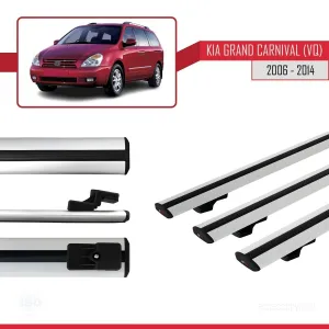 Kia Grand Carnival (VQ) 2006-2014 Arası ile uyumlu Basic Model Ara Atkı Tavan Barı GRİ 3 ADET thumb 3