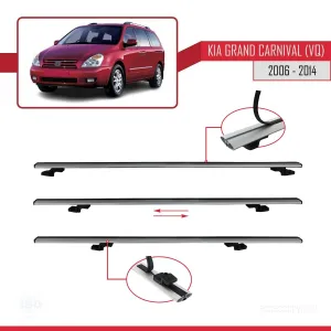 Kia Grand Carnival (VQ) 2006-2014 Arası ile uyumlu Basic Model Ara Atkı Tavan Barı GRİ 3 ADET thumb 5