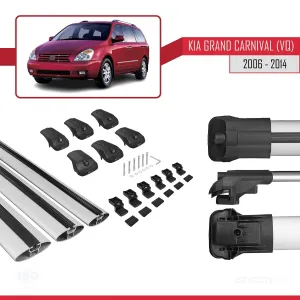 Kia Grand Carnival (VQ) 2006-2014 Arası ile uyumlu ACE-1 Ara Atkı Tavan Barı GRİ 3 ADET BAR thumb 5