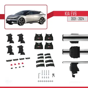 Kia Ev6 2021 ve Sonrası ile uyumlu ACE-4 Ara Atkı Tavan Barı GRİ - Görsel 5