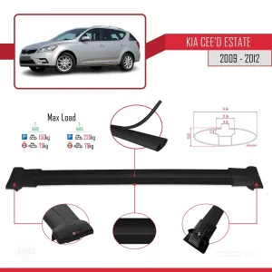 Kia Ceed SPORTSWAGON 2009-2012 Arası ile uyumlu FLY Model Ara Atkı Tavan Barı SİYAH - Görsel 4