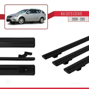 Kia Ceed SPORTSWAGON 2009-2012 Arası ile uyumlu Basic Model Ara Atkı Tavan Barı SİYAH 3 ADET thumb 3