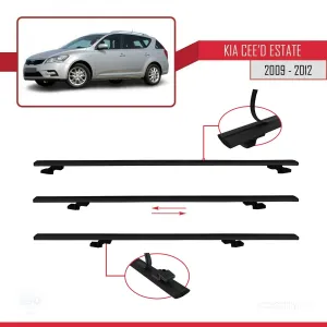Kia Ceed SPORTSWAGON 2009-2012 Arası ile uyumlu Basic Model Ara Atkı Tavan Barı SİYAH 3 ADET thumb 5