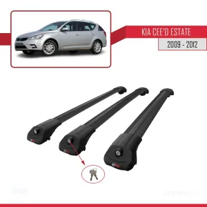 Kia Ceed SPORTSWAGON 2009-2012 Arası ile uyumlu ACE-1 Ara Atkı Tavan Barı SİYAH 3 ADET BAR thumb 4