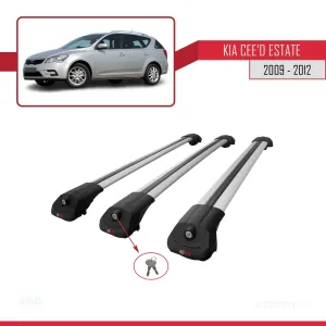 Kia Ceed SPORTSWAGON 2009-2012 Arası ile uyumlu ACE-1 Ara Atkı Tavan Barı GRİ 3 ADET BAR thumb 4