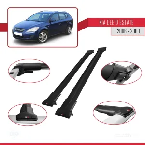 Kia Ceed SPORTSWAGON 2006-2009 Arası ile uyumlu FLY Model Ara Atkı Tavan Barı SİYAH - Görsel 5