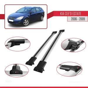 Kia Ceed SPORTSWAGON 2006-2009 Arası ile uyumlu FLY Model Ara Atkı Tavan Barı GRİ - Görsel 5