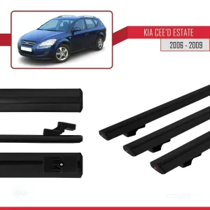 Kia Ceed SPORTSWAGON 2006-2009 Arası ile uyumlu Basic Model Ara Atkı Tavan Barı SİYAH 3 ADET thumb 3