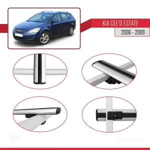 Kia Ceed SPORTSWAGON 2006-2009 Arası ile uyumlu Basic Model Ara Atkı Tavan Barı GRİ 3 ADET thumb 4