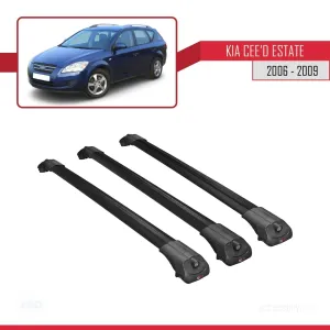 Kia Ceed SPORTSWAGON 2006-2009 Arası ile uyumlu ACE-1 Ara Atkı Tavan Barı SİYAH 3 ADET BAR thumb 3