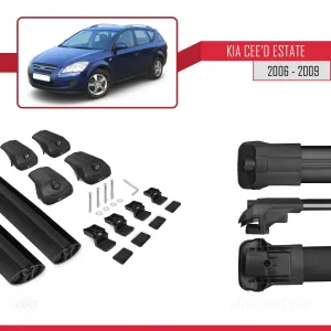 Kia Ceed SPORTSWAGON 2006-2009 Arası ile uyumlu ACE-1 Ara Atkı Tavan Barı SİYAH thumb 5