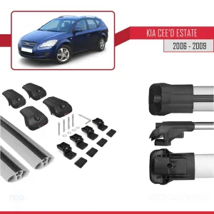 Kia Ceed SPORTSWAGON 2006-2009 Arası ile uyumlu ACE-1 Ara Atkı Tavan Barı GRİ thumb 5