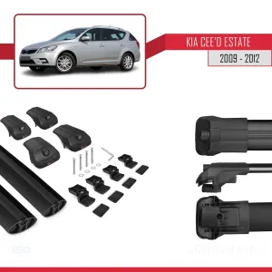 Kia Ceed Estate - SW 2009-2012 Arası ile uyumlu ACE-1 Ara Atkı Tavan Barı SİYAH thumb 5