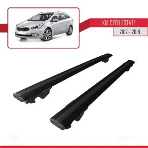 Kia Ceed (JD) SW 2012-2018 Arası ile uyumlu HOOK Model Anahtar Kilitli Ara Atkı Tavan Barı SİYAH - Görsel 4