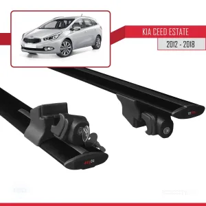 Kia Ceed (JD) SW 2012-2018 Arası ile uyumlu HOOK Model Anahtar Kilitli Ara Atkı Tavan Barı SİYAH - Görsel 5