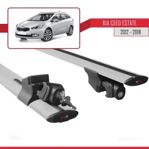 Kia Ceed (JD) SW 2012-2018 Arası ile uyumlu HOOK Model Anahtar Kilitli Ara Atkı Tavan Barı GRİ - Görsel 5