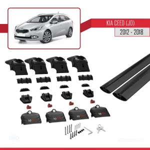 Kia Ceed (JD) SW 2012-2018 Arası ile uyumlu ACE-2 Ara Atkı Tavan Barı SİYAH thumb 5