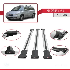 Kia Carnival (VQ) 2006-2014 Arası ile Uyumlu FLY Model Ara Atkı Tavan Barı GRİ 3 ADET BAR - Görsel 5