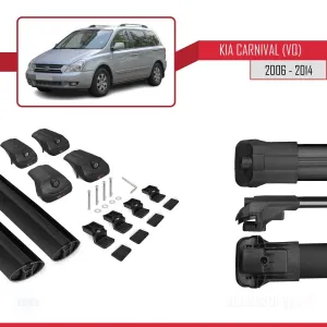 Kia Carnival (VQ) 2006-2014 Arası ile uyumlu ACE-1 Ara Atkı Tavan Barı SİYAH - Görsel 5
