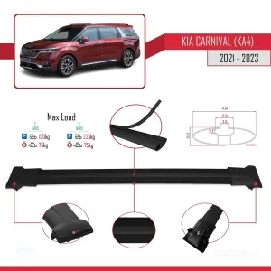 Kia Carnival (KA4) 2021-2023 Arası ile Uyumlu FLY Model Ara Atkı Tavan Barı SİYAH - Görsel 4