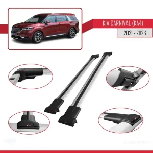 Kia Carnival (KA4) 2021-2023 Arası ile Uyumlu FLY Model Ara Atkı Tavan Barı GRİ - Görsel 5