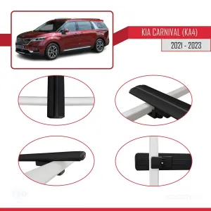 Kia Carnival (KA4) 2021-2023 Arası ile uyumlu Basic Model Ara Atkı Tavan Barı SİYAH 3 ADET thumb 4