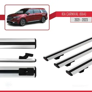 Kia Carnival (KA4) 2021-2023 Arası ile uyumlu Basic Model Ara Atkı Tavan Barı GRİ 3 ADET thumb 3