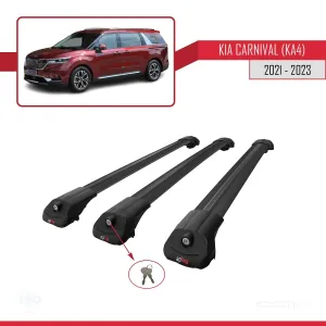 Kia Carnival (KA4) 2021-2023 Arası ile uyumlu ACE-1 Ara Atkı Tavan Barı SİYAH 3 ADET BAR thumb 4