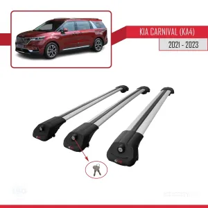 Kia Carnival (KA4) 2021-2023 Arası ile uyumlu ACE-1 Ara Atkı Tavan Barı GRİ 3 ADET BAR thumb 4