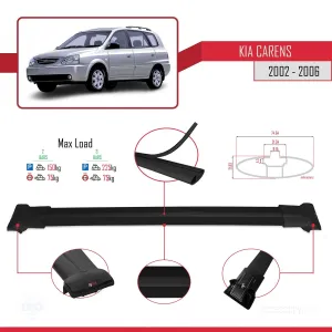 Kia Carens 2002-2006 Arası ile uyumlu FLY Model Ara Atkı Tavan Barı SİYAH thumb 4