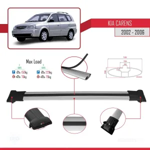 Kia Carens 2002-2006 Arası ile uyumlu FLY Model Ara Atkı Tavan Barı GRİ - Görsel 4