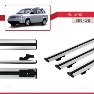 Kia Carens 2002-2006 Arası ile uyumlu Basic Model Ara Atkı Tavan Barı GRİ 3 ADET - Görsel 3