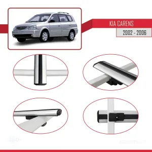 Kia Carens 2002-2006 Arası ile uyumlu Basic Model Ara Atkı Tavan Barı GRİ 3 ADET - Görsel 4