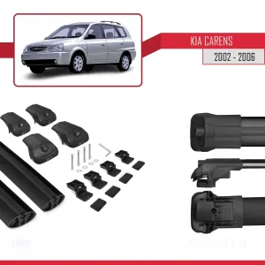 Kia Carens 2002-2006 Arası ile uyumlu ACE-1 Ara Atkı Tavan Barı SİYAH - Görsel 5