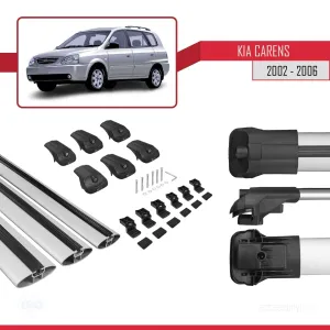 Kia Carens 2002-2006 Arası ile uyumlu ACE-1 Ara Atkı Tavan Barı GRİ 3 ADET BAR thumb 5