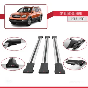Kia Borrego (HM) 2008-2019 Arası ile Uyumlu FLY Model Ara Atkı Tavan Barı GRİ 3 ADET BAR - Görsel 5