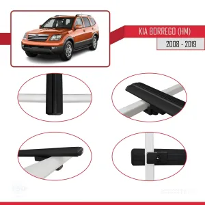 Kia Borrego (HM) 2008-2019 Arası ile uyumlu Basic Model Ara Atkı Tavan Barı SİYAH 3 ADET - Görsel 4