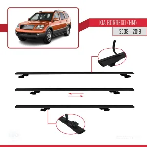 Kia Borrego (HM) 2008-2019 Arası ile uyumlu Basic Model Ara Atkı Tavan Barı SİYAH 3 ADET - Görsel 5