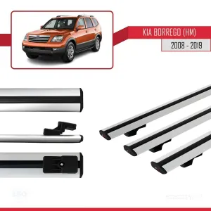 Kia Borrego (HM) 2008-2019 Arası ile uyumlu Basic Model Ara Atkı Tavan Barı GRİ 3 ADET - Görsel 3
