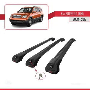 Kia Borrego (HM) 2008-2019 Arası ile uyumlu ACE-1 Ara Atkı Tavan Barı SİYAH 3 ADET BAR thumb 4