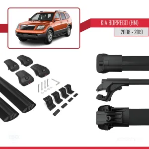 Kia Borrego (HM) 2008-2019 Arası ile uyumlu ACE-1 Ara Atkı Tavan Barı SİYAH - Görsel 5