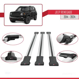 Jeep Renegade 2014 ve Sonrası ile Uyumlu FLY Model Ara Atkı Tavan Barı GRİ 3 ADET BAR thumb 5